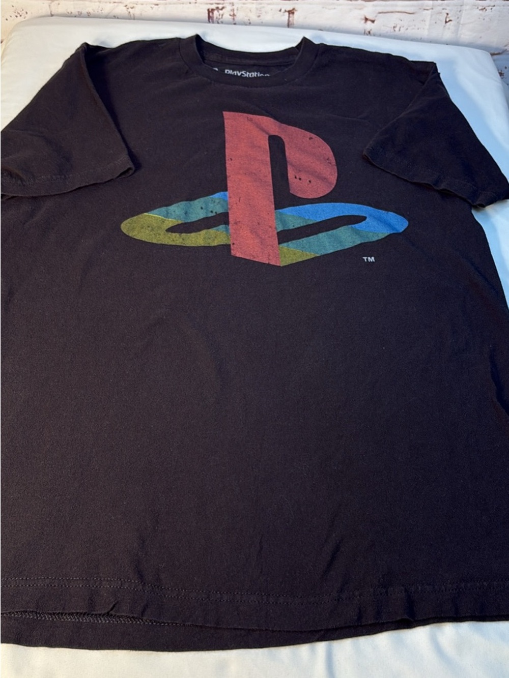 Sony Black T-Shirt with Red, Blue and Green PlayStation Logo